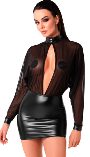 Μίνι Φόρεμα με Διαφανές Τοπ